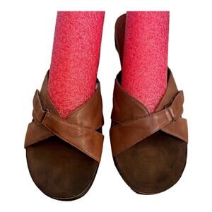 True Spirit by Easy Spirit Women’s Brown Leather Sandals Size 10M open toe shoe